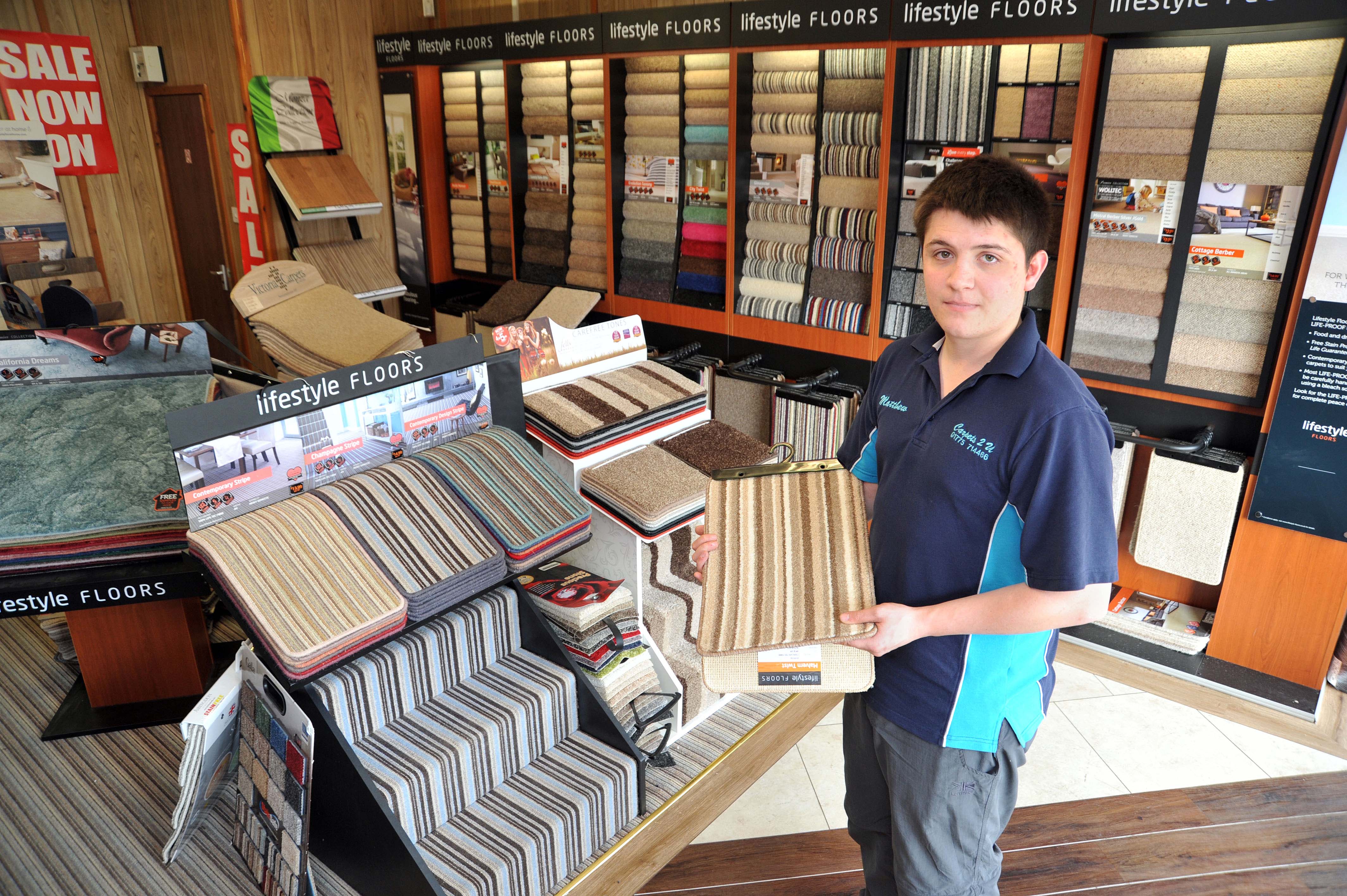 NAMES Matt Featherstone at Carpets 2U for ad feature The Voice