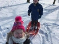 Charlie (6) and Amelia Roberts (3) enjoying the snow