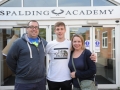Dylan Taylor is a keeper in Peterborough United's youth set up and he'll study a scholarship with them. He's picture with mum Catherine and dad Shayne