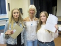 Pictured with Spalding Academys' head of English, Mrs Nikki Fitzgibbon are Rebecca Jameson (right) who is going to study psychology and sociology at Bourne Academy after hitting her target grades and Wiktoria Kapusta whose grades included two eights and three sevens and who is also going to study sociology A Levels at Bourne as wel as RE. Spalding Academy GCSE Results Day 2018