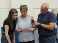 Lucy Twelves learns her GCSE results alongside delighted mum Marie Asher and Stuart Asher. Spalding Academy GCSE Results Day 2018