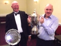Nigel Brasier receives the trophy for the highest snooker break by a scratch player