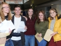 Pictured from left Noah Leatherland will study history at the University of East Anglia, Cade Moyses is to study law at Warwick, Suzannah Garner is to study biomedical sciences at Cardiff, Victoria Beliavska is taking an apprenticeship at Bakkavor and Katrina Naliviako is looking to be a weapons technician with the RAF. Spalding Grammar School A Level results