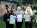 Zofia Blasko (left) and Airida Zitkeviciute (right) are heading to Nottingham Trent University to psychology while Rosie Parkinson is to start an apprenticeship