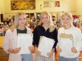 Alice Wickham (left) earned eight nines, an eight, seven and A*. She's pictured next to twins Grace and Jessica Wood. Grace (left) recorded five nines and Jessica (right) four. They're all staying on to do A Levels at the High School. Spalding High School. GCSE Results Day 2018.