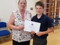 George Morris of St Norbert’s School with Lion Elaine Robson