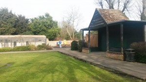 The wooden structure due to be replaced with the new pavilion.