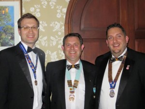 New Spalding and District Round Table chairman Sam Nundy (right) with incoming vice-chairman Matt Burchnall (left) and president Adrian Louis.