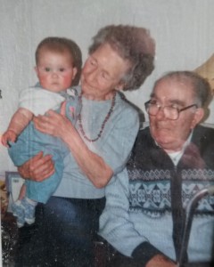Hilda and Harry with grandchild Victoria.