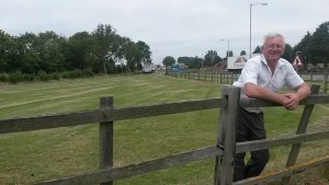 Anglia Motel owner Harold Payne on land alongside the A17 at Fleet Hargate which he hopes will site a war memorial.