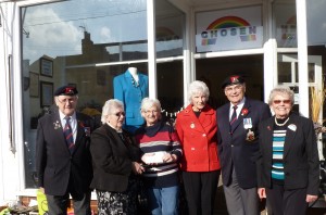 The presentation to Janet Doy, on behalf of Royal Lincolnshire and Royal Anglian Regimental Association.
