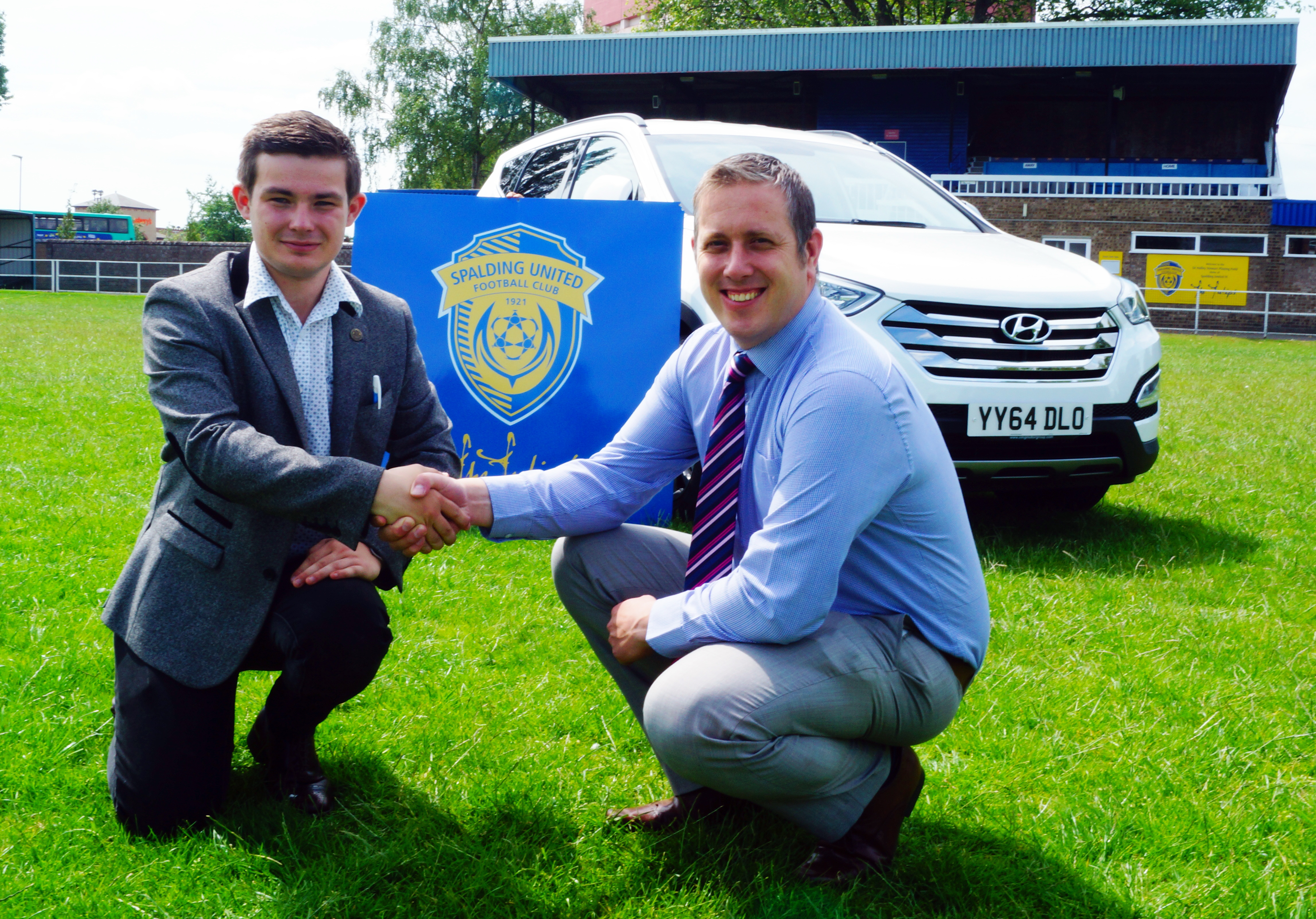 DONE DEAL: Spalding United shook on a three-year sponsorship deal. Photo by MARK GOODALE