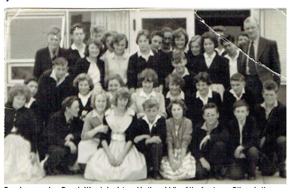 Reunion organiser Dennis Woods is pictured in the middle of the front row. Others in the photo with teacher George Myers are (not in order) Margaret Longman, Linda Watts, Roger Allen, Barry Patrick, Brenda Bunting, Molly Spelman, Colin Feary, Angela Wilderspin, John Boardman, Roger Stokes, Sally Fisher, Susan Harpham, David Wilson, Alan Piggins, John Moulis, Barry Shaw, Pauline Caley, Peter Boyden, Peter Roffe, Sally Watts, Ann Goodwin, David Laws, Gillian Sanderson, Ann Collishaw, Anthony Seymour, Christine Spinks, Colin Marshall, Janet Warner, Gillian Hallam, Juliet Friendship and Michael Reddin.