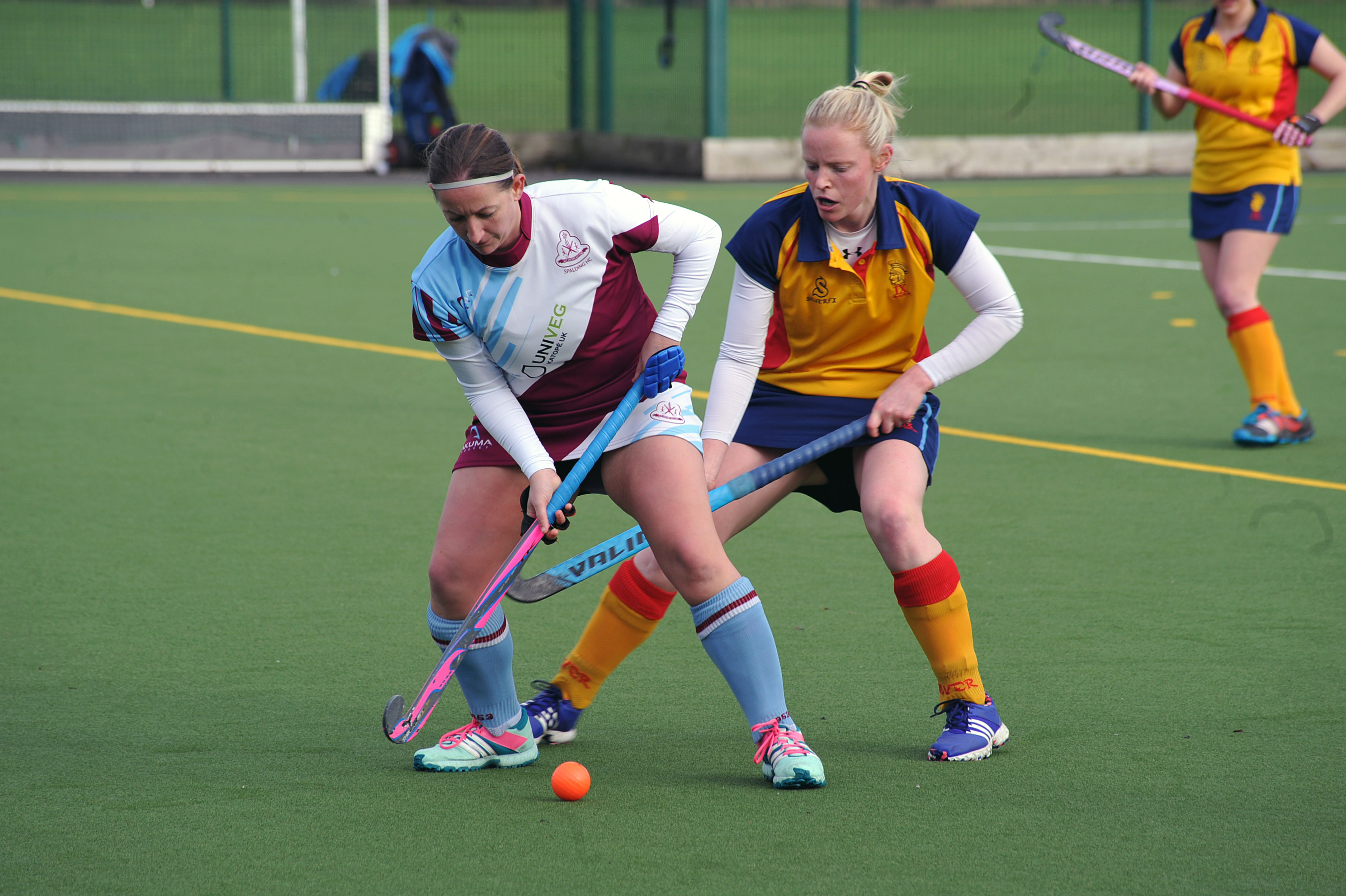 BEATEN: More action from Spalding 1st's (claret, blue and while) lost 3-0 against Lincoln 1st. Photos (by NIKKI CLUCAS): VNC230116-35 