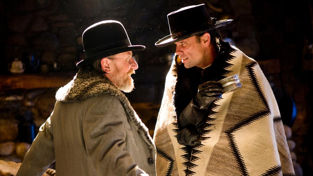 STAND-OFF: Tim Roth (left) and Walton Goggins in the Hateful Eight.