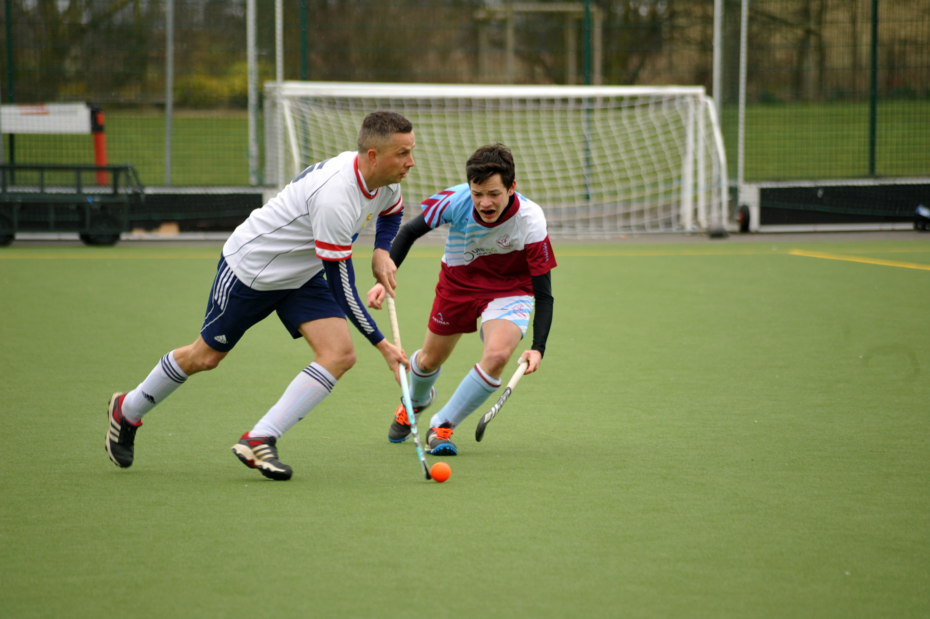 BIG WIN: David Dorey (right) battles for the ball in Spalding 2nd’s 6-0 victory. Photo (by NIKKI CLUCAS): VNC200216-37