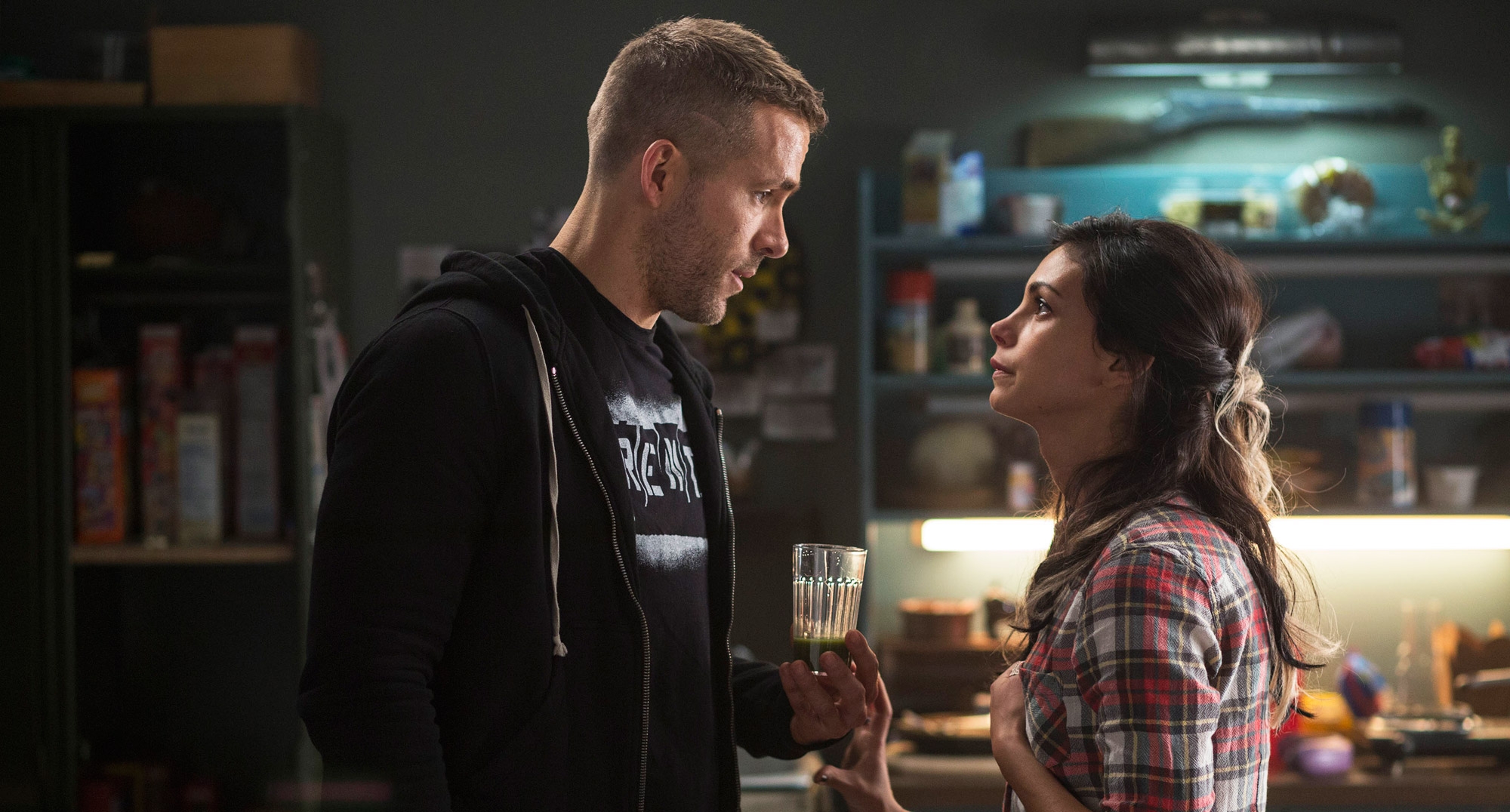 DEAD GOOD: Ryan Reynolds and Morena Baccarin in Deadpool.