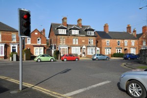 Mini roundabout at Winfrey Avenue and Kings Road junction