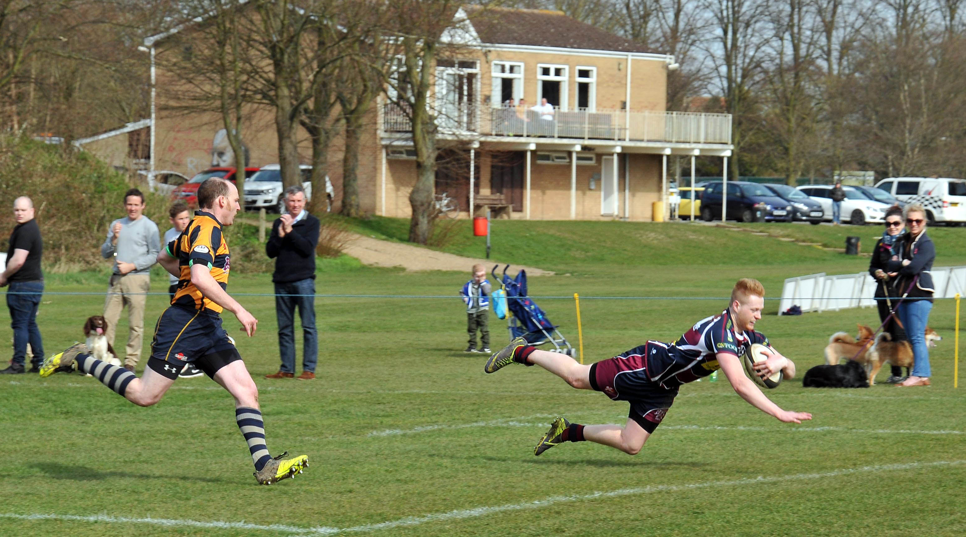 DOUBLE: Harry Harrison touches down one of his two scores on Saturday. Photo by ADRIAN SMITH