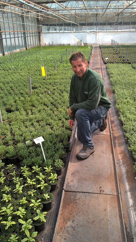 Pete Hicks, who grows chemical-free herbs at Westside Nursery, Spalding.