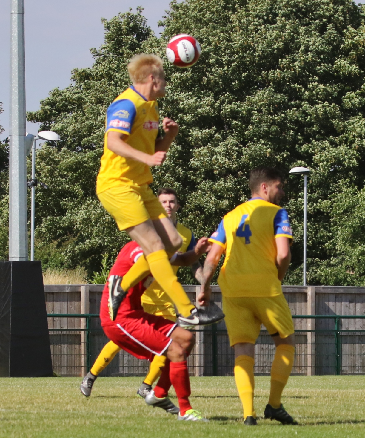 STAR MAN: Nathan Stainfield was titanic at the heart of the Spalding defence. Photo by GEOFF ATTON