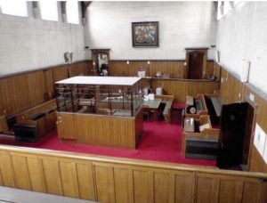 What was the main courtroom at the ex-Spalding Magistrates' Court.