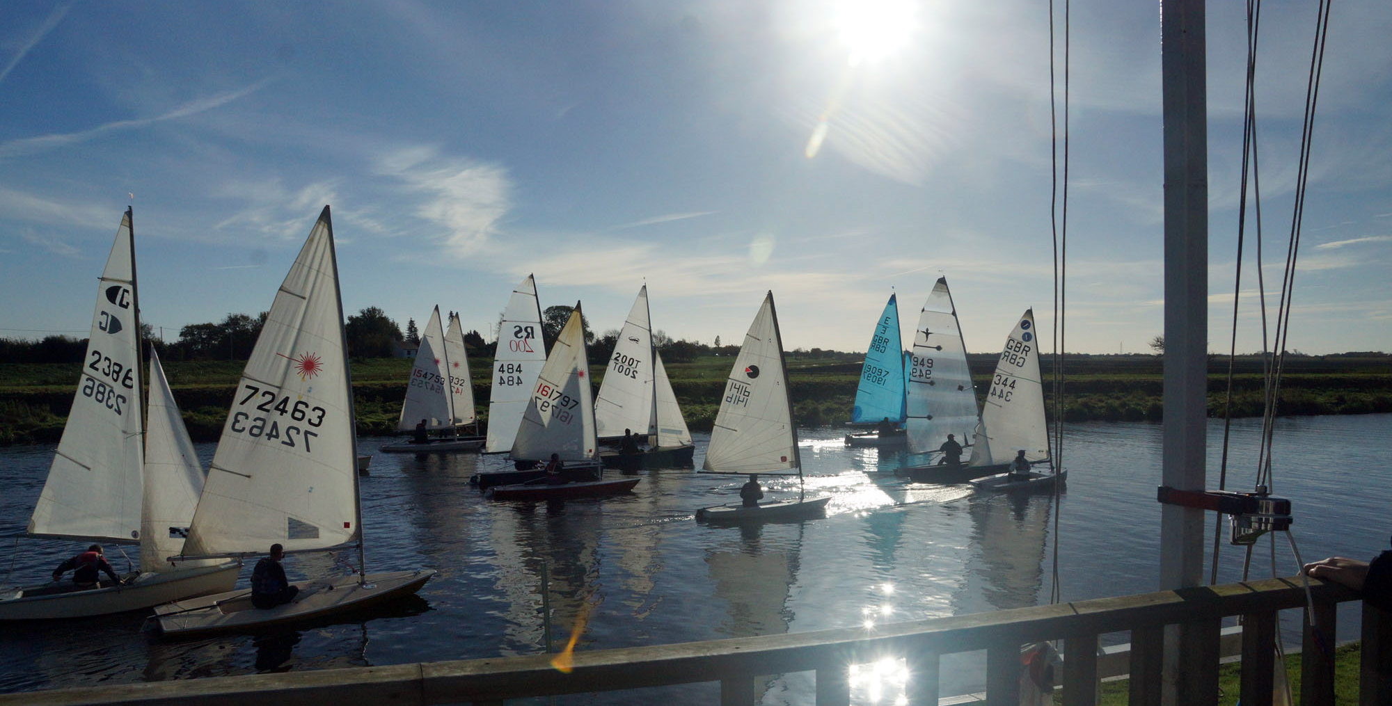IMPRESSIVE SIGHT: The crowded starting line at Welland Yacht Club's Frostbite Series opener on Sunday.