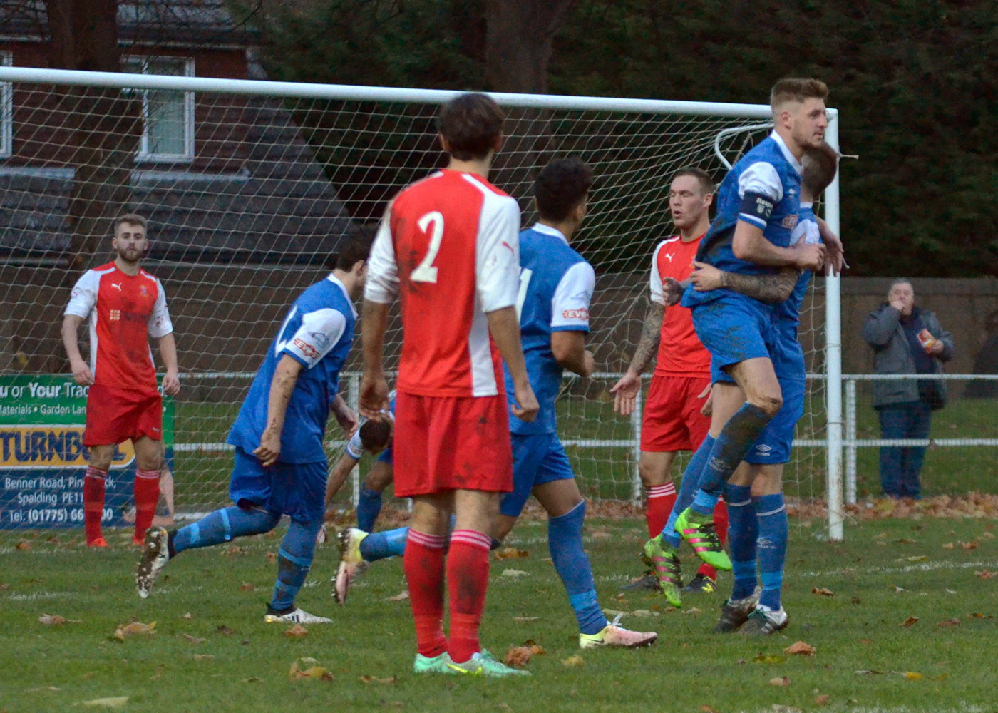 GET IN: Bradley Wells celebrates his goal. Photo by JAKE WHITELEY